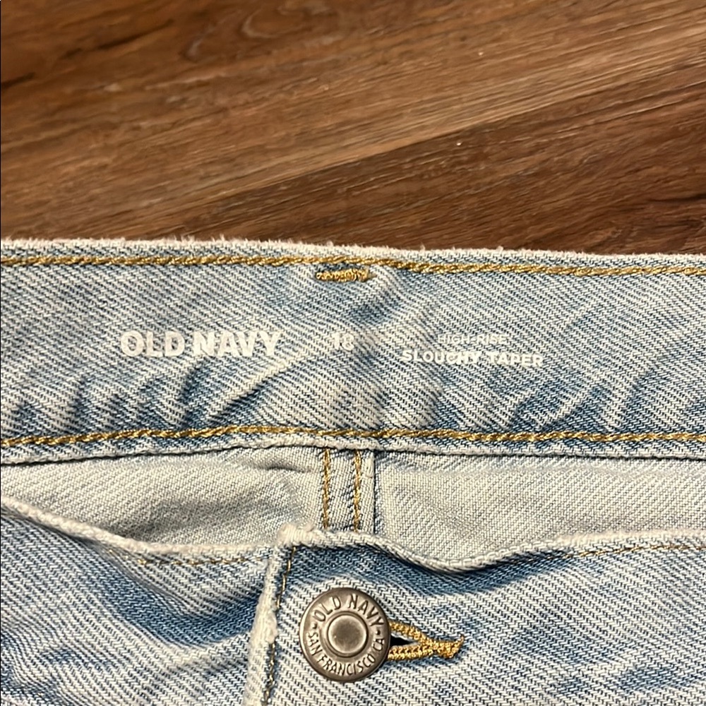 NWOT Old Navy Light Blue Jeans High-Rise Slouchy Taper - Picture 2 of 6